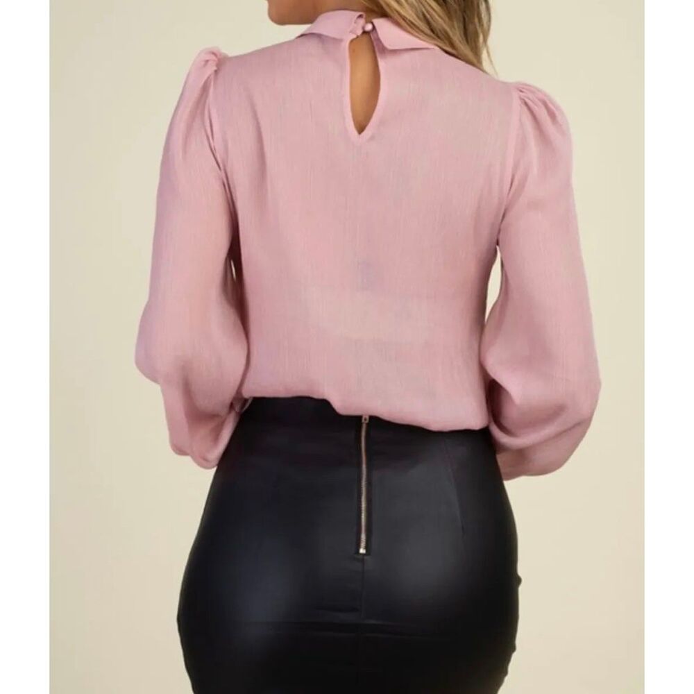 Pink chiffon sequins blouse